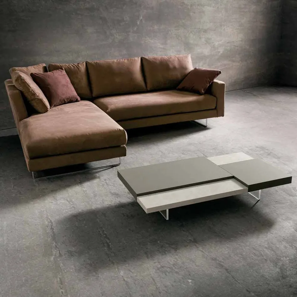 Mesa de centro Fenix com pés transparentes Made in Italy - Justin Viadurini