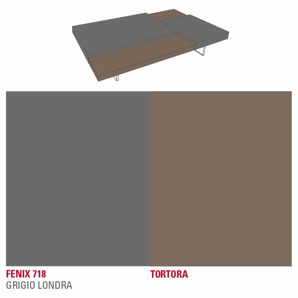 Mesa de centro Fenix com pés transparentes Made in Italy - Justin Viadurini