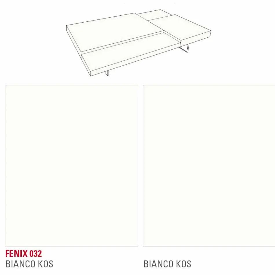 Mesa de centro Fenix com pés transparentes Made in Italy - Justin Viadurini