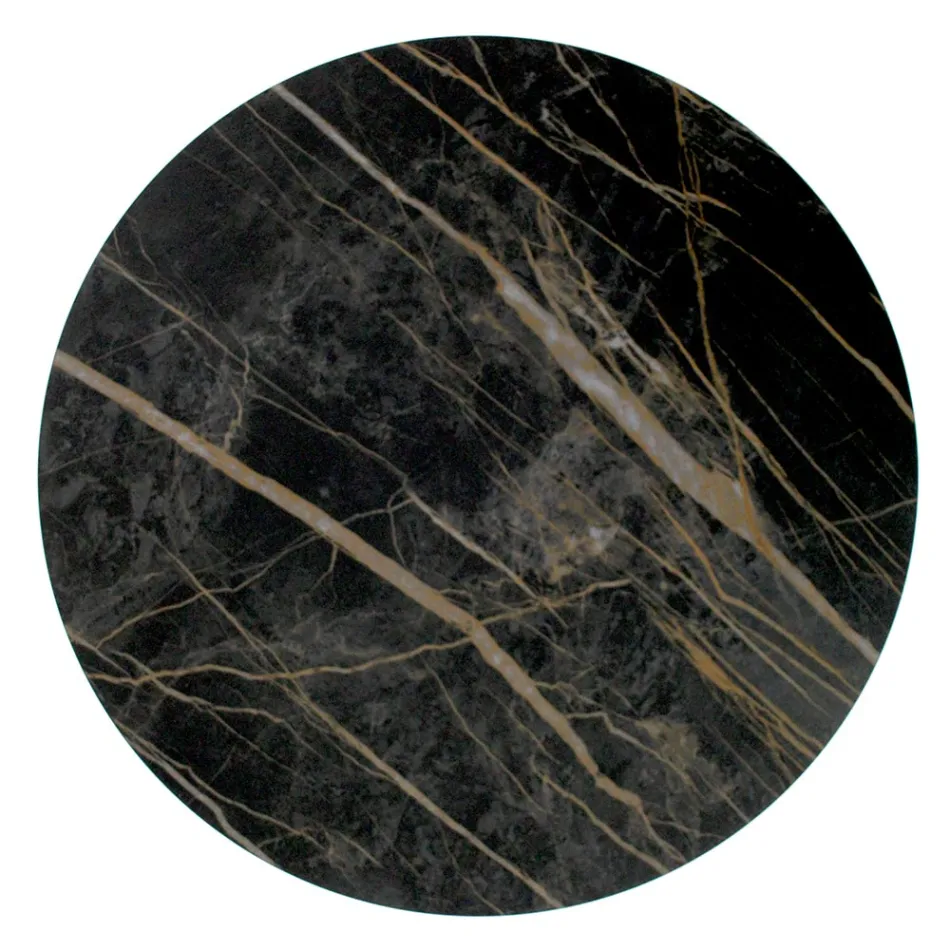 Mesa de centro de grés com base de aço fabricada na Itália - Aspira Viadurini