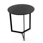 Mesa de centro de grés com base de aço fabricada na Itália - Aspira Viadurini