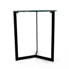 Mesa de centro de grés com base de aço fabricada na Itália - Aspira Viadurini