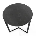 Mesa de centro de grés com base de aço fabricada na Itália - Aspira Viadurini