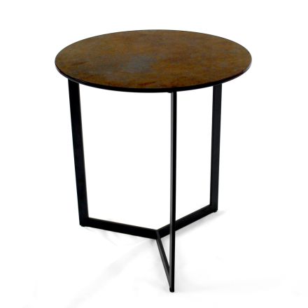 Mesa de centro de grés com base de aço fabricada na Itália - Aspira Viadurini