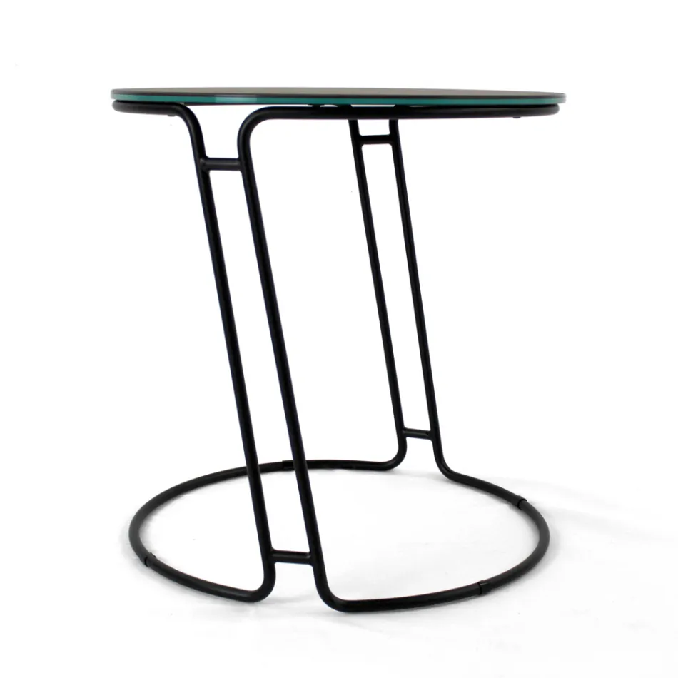 Mesa de Centro em Porcelana Grès e Base Redonda Made in Italy - Tullia Viadurini