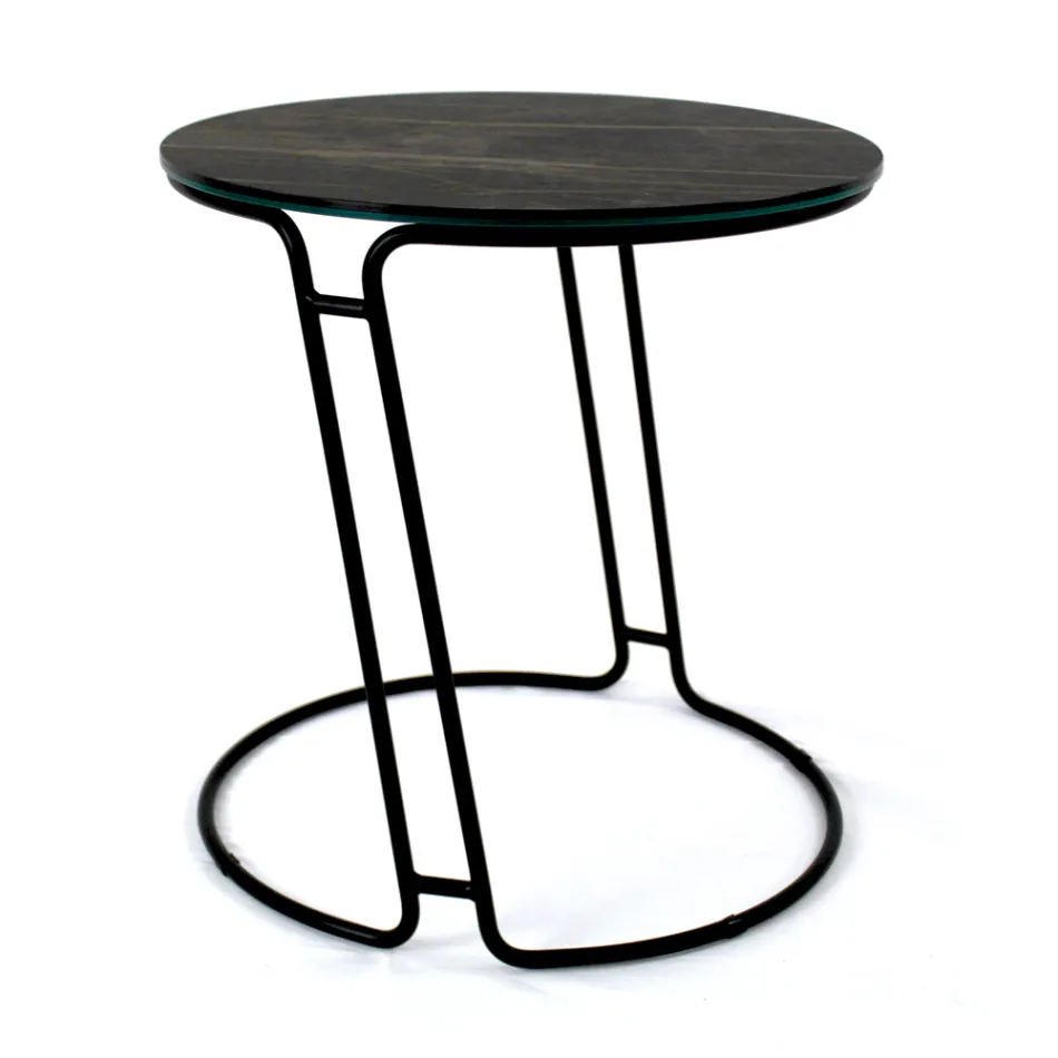 Mesa de Centro em Porcelana Grès e Base Redonda Made in Italy - Tullia Viadurini