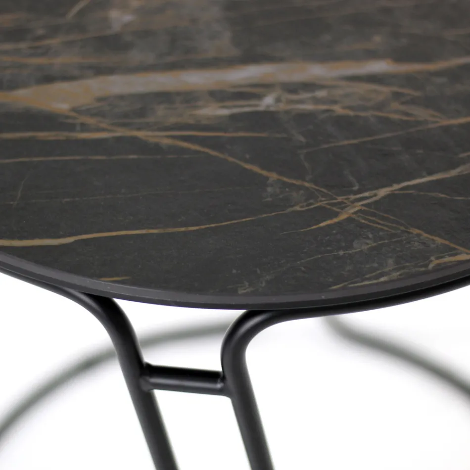 Mesa de Centro em Porcelana Grès e Base Redonda Made in Italy - Tullia Viadurini