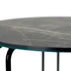 Mesa de centro em grés redondo e base com 3 luas crescentes Made in Italy - Arepa Viadurini