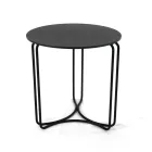 Mesa de centro em grés redondo e base com 3 luas crescentes Made in Italy - Arepa Viadurini