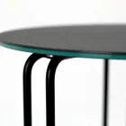 Mesa de centro em grés redondo e base com 3 luas crescentes Made in Italy - Arepa Viadurini