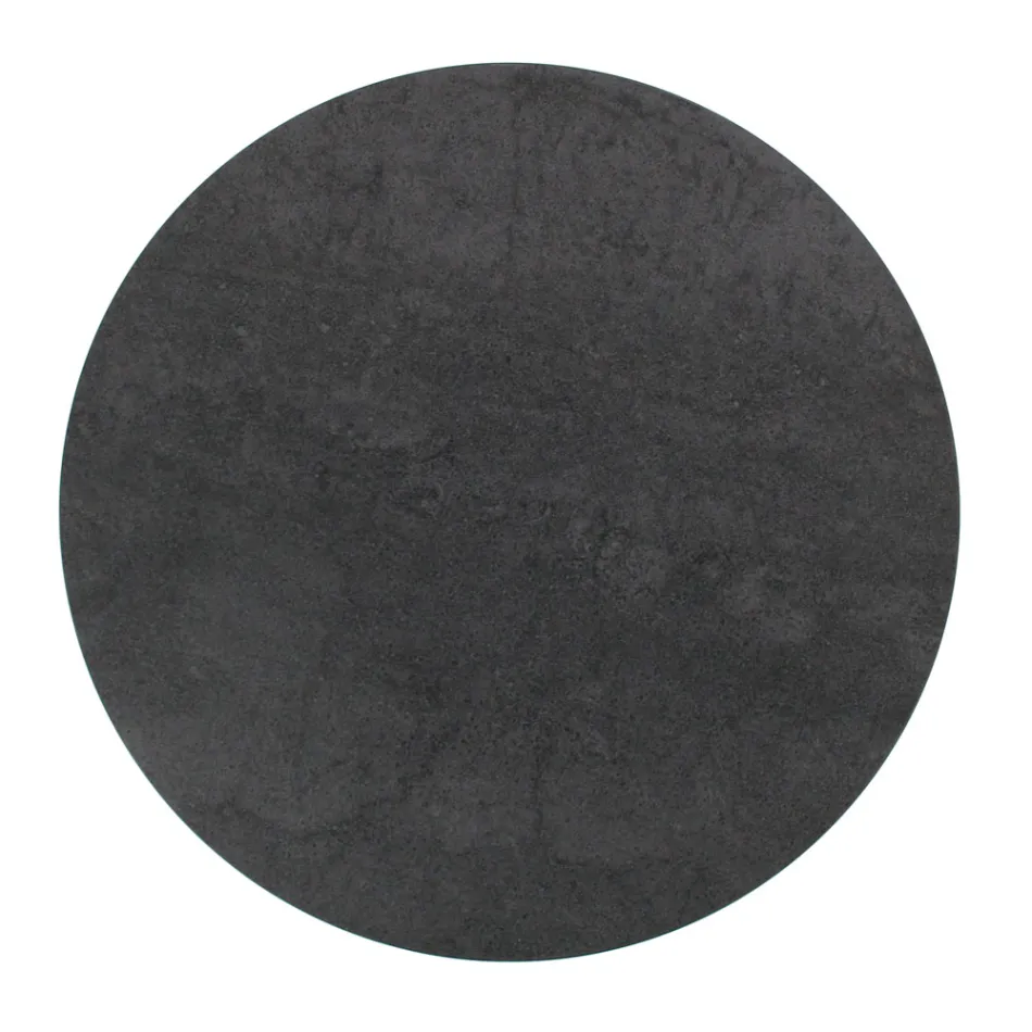 Mesa de centro em grés redondo e base com 3 luas crescentes Made in Italy - Arepa Viadurini