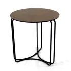 Mesa de centro em grés redondo e base com 3 luas crescentes Made in Italy - Arepa Viadurini