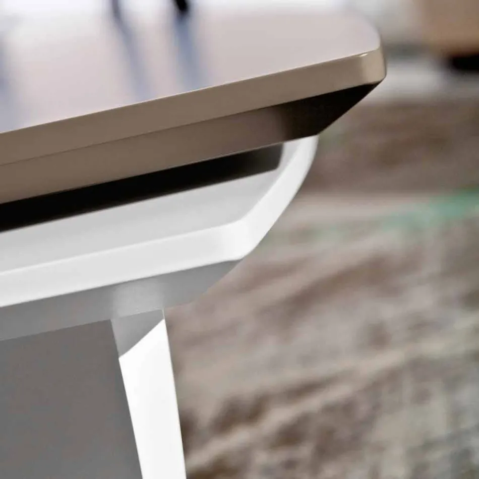 Mesa de centro em Mdf lacado com tampo giratório Made in Italy - Lisa Viadurini