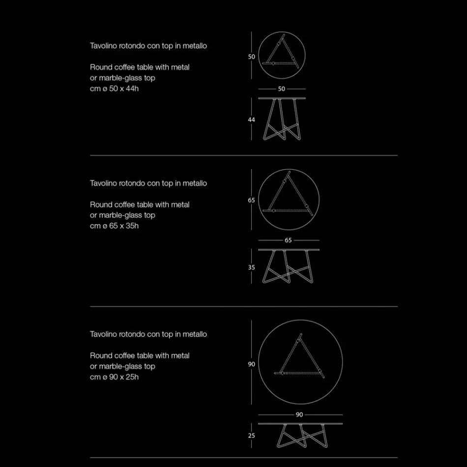 Mesa de Centro em Metal Colorido e 3 Tamanhos, Fabricada na Itália - Magali Viadurini