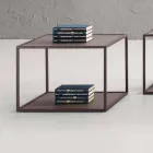 Mesa de centro de metal com tampos de cristal Made in Italy - Fermio Viadurini