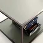 Mesa de centro de metal com tampos de cristal Made in Italy - Fermio Viadurini