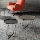 Mesa de centro de metal com bandeja para recipientes Made in Italy - Numbo Viadurini