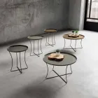 Mesa de centro de metal com bandeja para recipientes Made in Italy - Numbo Viadurini