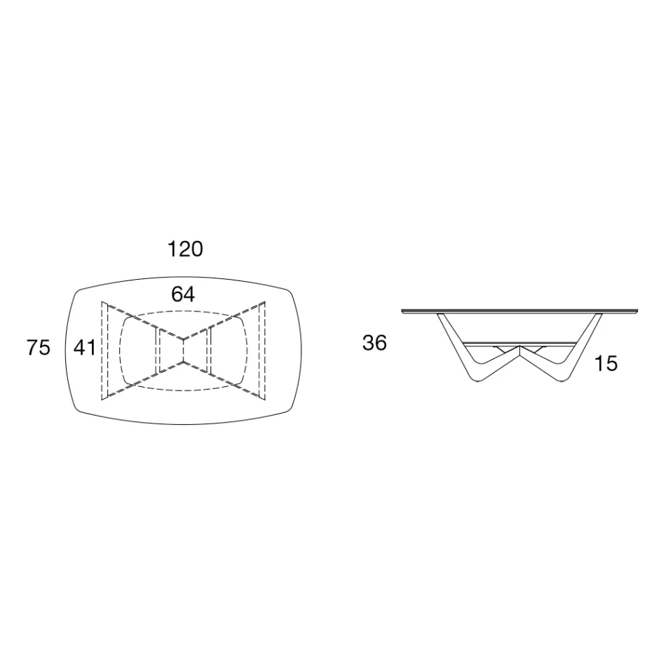 Mesa de centro de metal Tampo de cerâmica com armazenamento - Emirate Viadurini