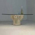 Mesa de café clássica feita de pedra natural Vicenza e cristal Balos