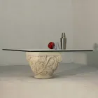 Mesa de centro de pedra e cristal estilo tradicional Mytros Viadurini