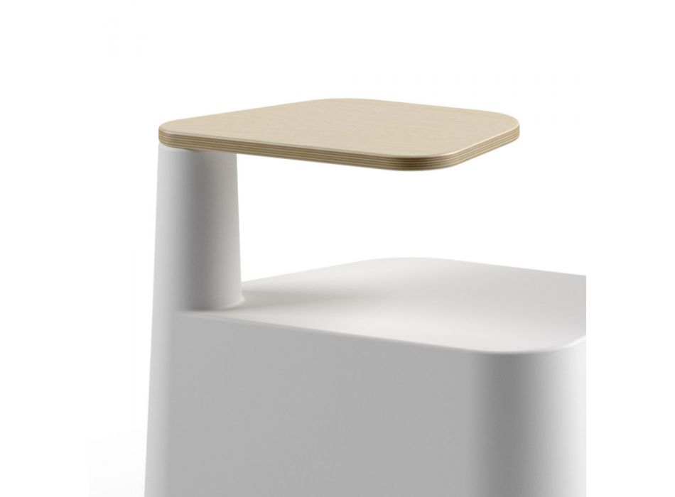 Mesa de centro em polietileno e madeira de bétula Made in Italy - Clio Viadurini