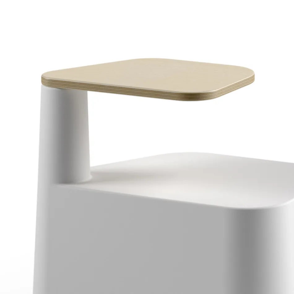 Mesa de centro em polietileno e madeira de bétula Made in Italy - Clio Viadurini