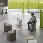 Mesa de centro em polietileno e madeira de bétula Made in Italy - Clio Viadurini