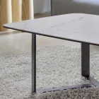 Mesa de Centro em Vidro Cerâmico com Base em Metal Pintado - Camilo Viadurini