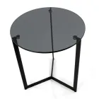 Mesa de centro de vidro com base de aço fabricada na Itália - Aspira Viadurini