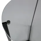Mesa de centro de vidro com base de aço fabricada na Itália - Aspira Viadurini