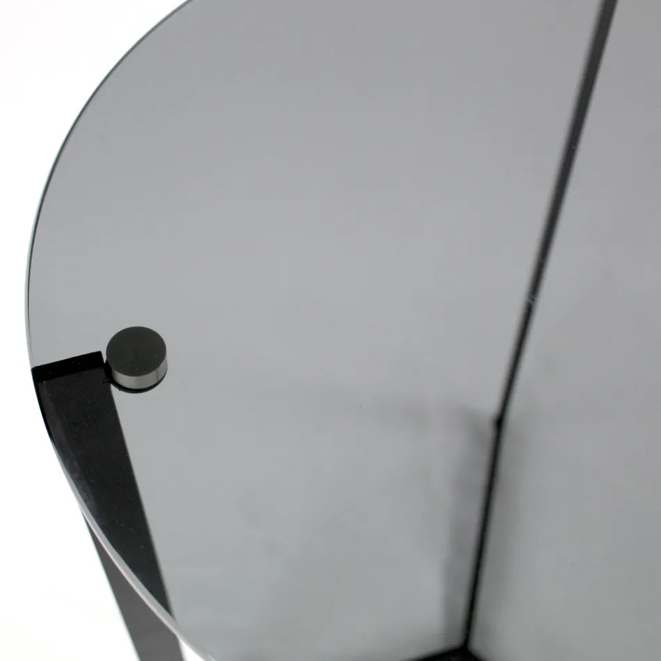 Mesa de centro de vidro com base de aço fabricada na Itália - Aspira Viadurini