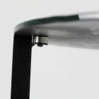Mesa de centro de vidro com base de aço fabricada na Itália - Aspira Viadurini