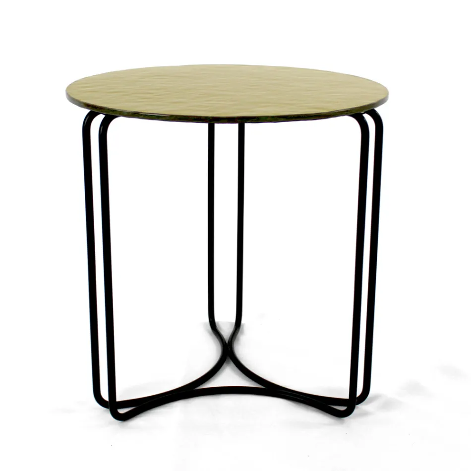 Mesa de centro e base de vidro com 3 crescentes Made in Italy - Arepa Viadurini