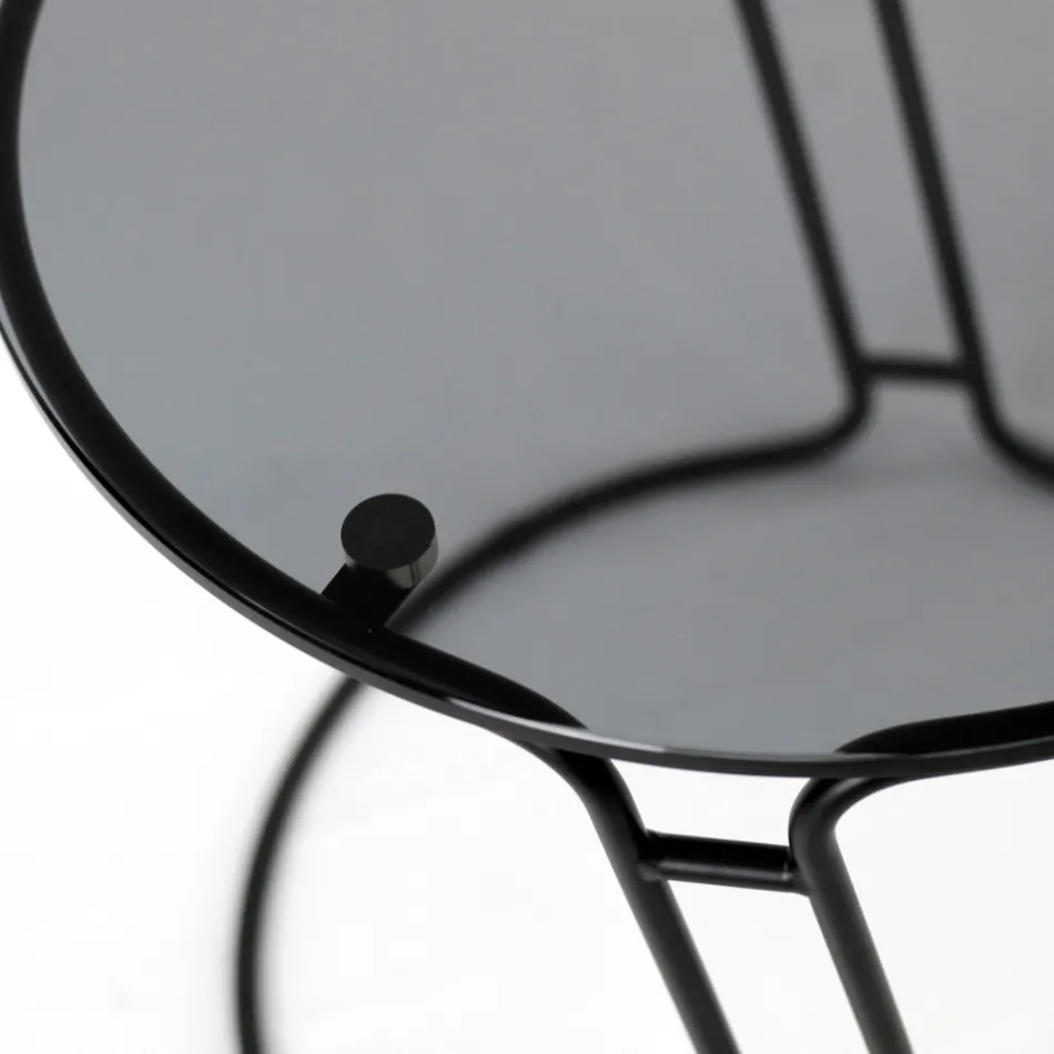 Mesa de centro de vidro e base redonda fabricada na Itália - Tullia Viadurini