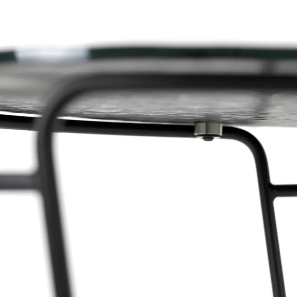 Mesa de centro de vidro e base redonda fabricada na Itália - Tullia Viadurini