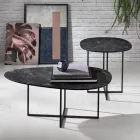 Mesa de centro em vidro laminado e metal Made in Italy - Sedona Viadurini