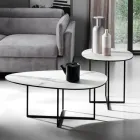 Mesa de centro em vidro laminado e metal Made in Italy - Sedona Viadurini