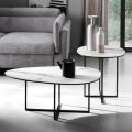 Mesa de centro em vidro laminado e metal Made in Italy - Sedona