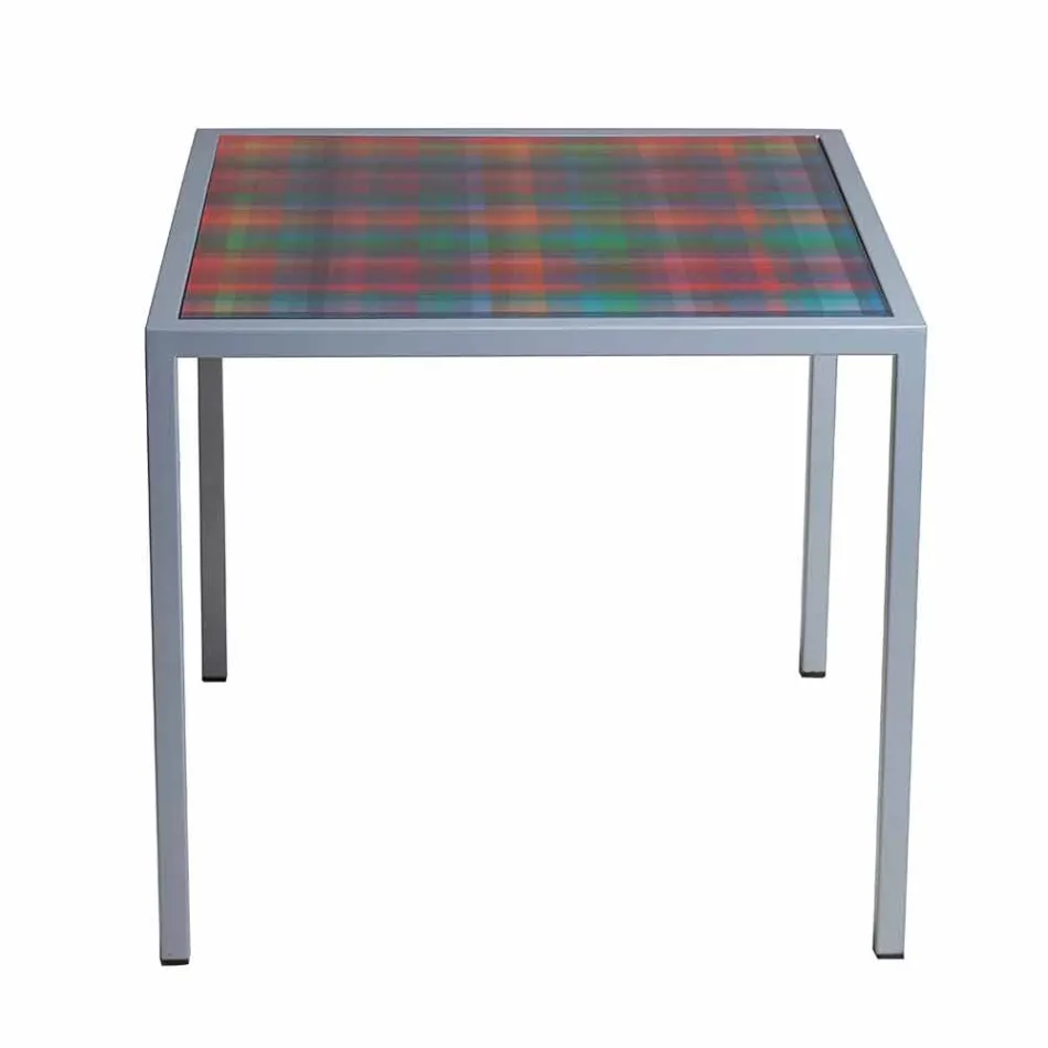 Modern mesa de café 50x50cm em metal Nina, fabricada na Itália Viadurini