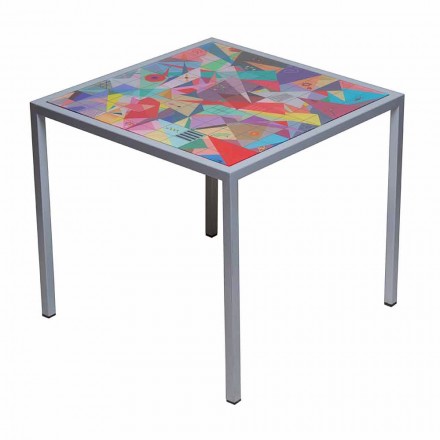 Modern mesa de café 50x50cm em metal Nina, fabricada na Itália Viadurini