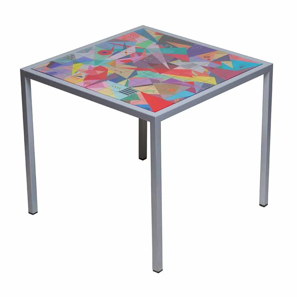 Modern mesa de café 50x50cm em metal Nina, fabricada na Itália Viadurini