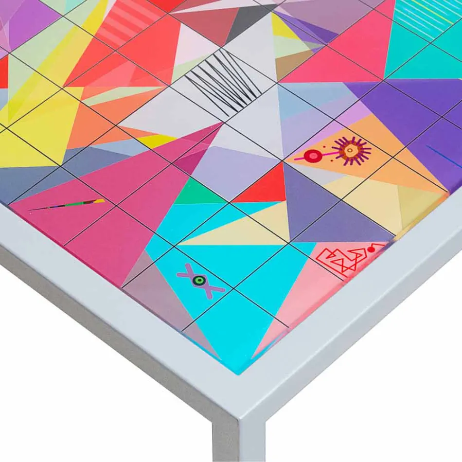 Modern mesa de café 50x50cm em metal Nina, fabricada na Itália Viadurini