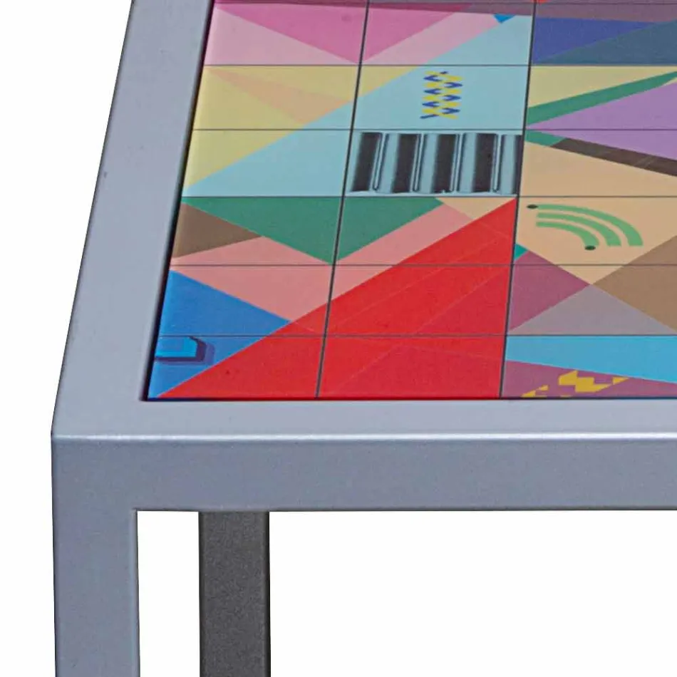 Modern mesa de café 50x50cm em metal Nina, fabricada na Itália Viadurini