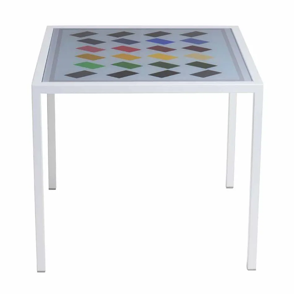 Modern mesa de café 50x50cm em metal Nina, fabricada na Itália Viadurini