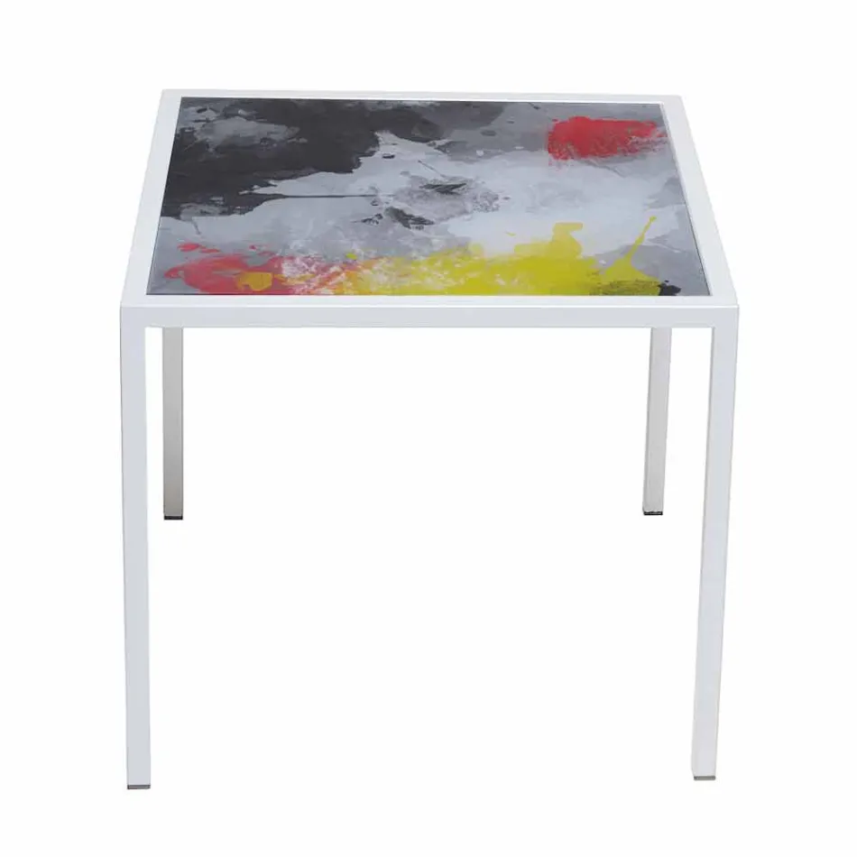 Modern mesa de café 50x50cm em metal Nina, fabricada na Itália Viadurini