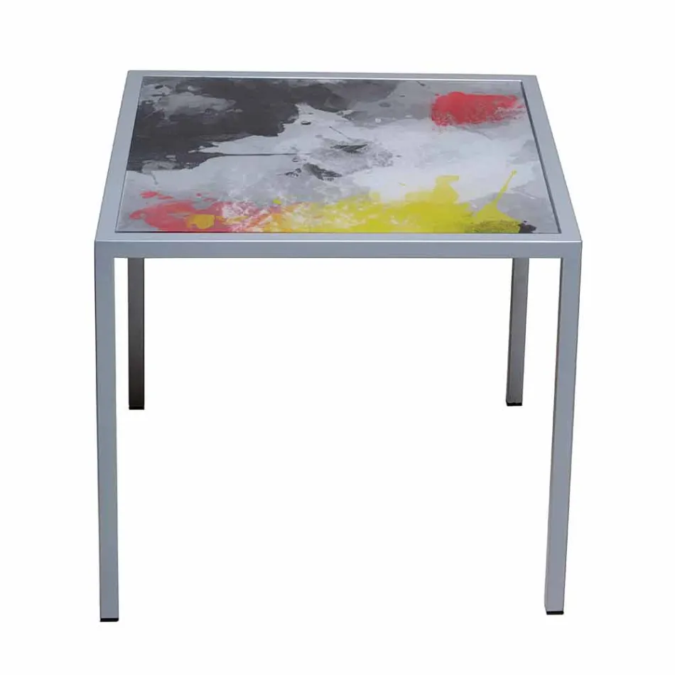 Modern mesa de café 50x50cm em metal Nina, fabricada na Itália Viadurini