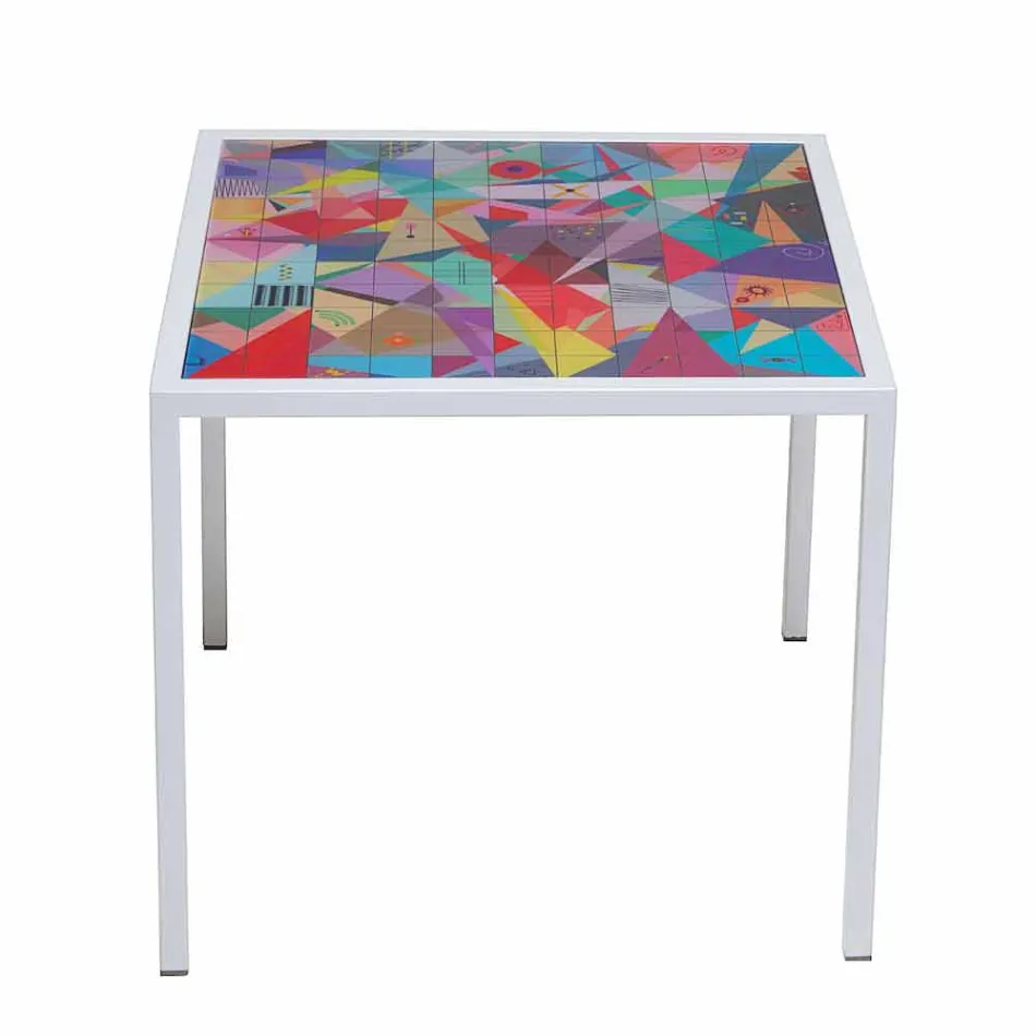 Modern mesa de café 50x50cm em metal Nina, fabricada na Itália Viadurini