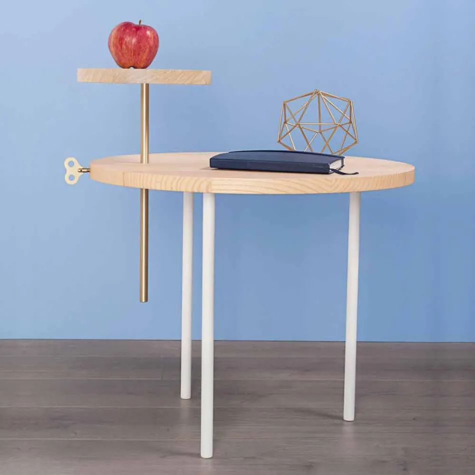 Mesa de centro moderna com tampo redondo de cinza feito na Itália - Velino Viadurini