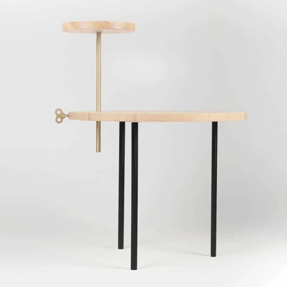 Mesa de centro moderna com tampo redondo de cinza feito na Itália - Velino Viadurini